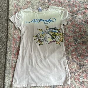 Ed Hardy Christian Audigier T-shirt Graphic Japanese and rhinestone